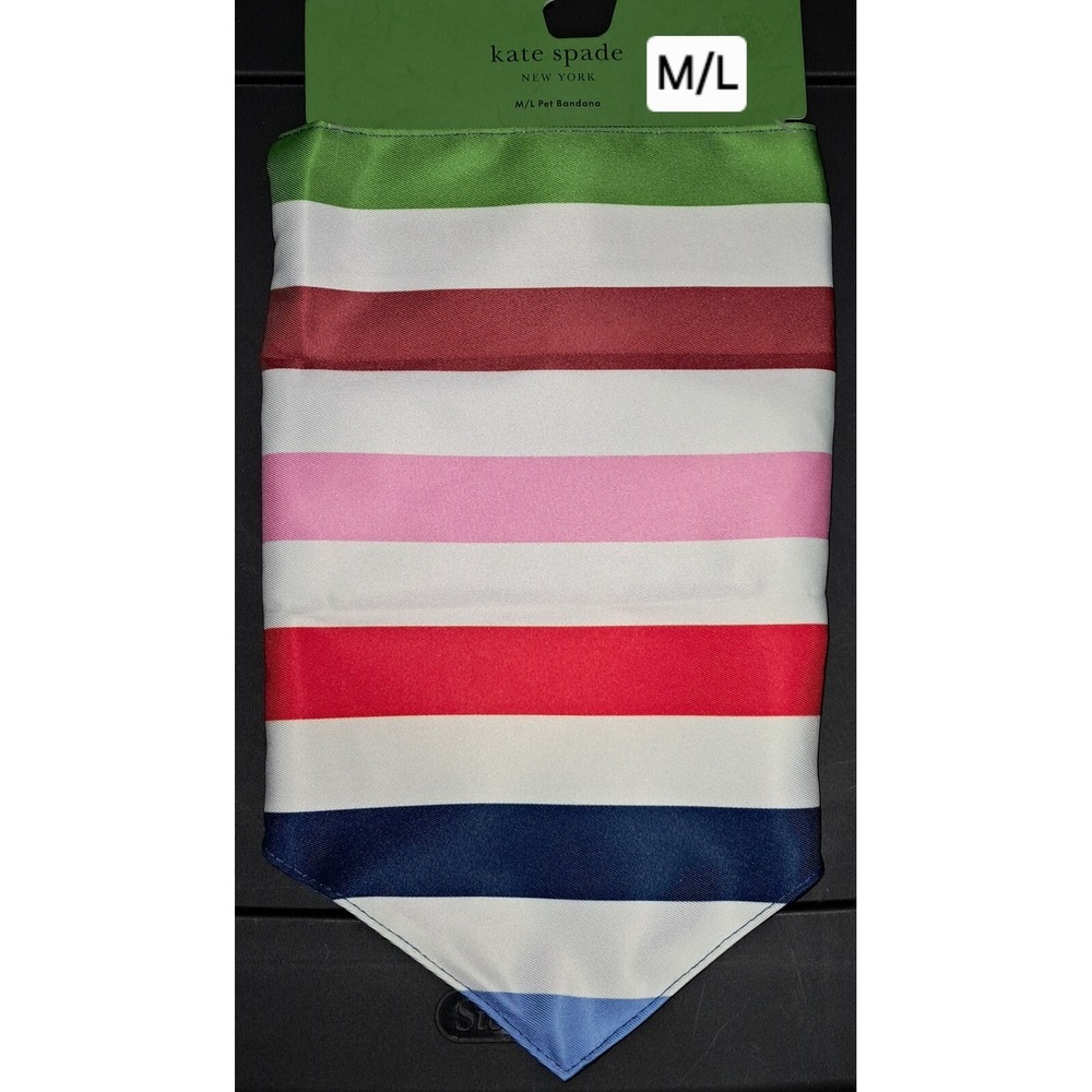 Kate Spade Striped Pet Bandana Dog Scarf‎ Colorful M/L